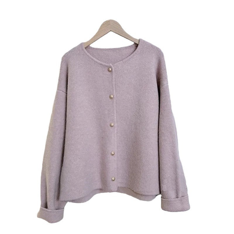 Damen Grobstrickjacke mit eleganter Knopfleiste und lässigem Schnitt R&B