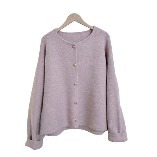 Damen Grobstrickjacke mit eleganter Knopfleiste und lässigem Schnitt R&B