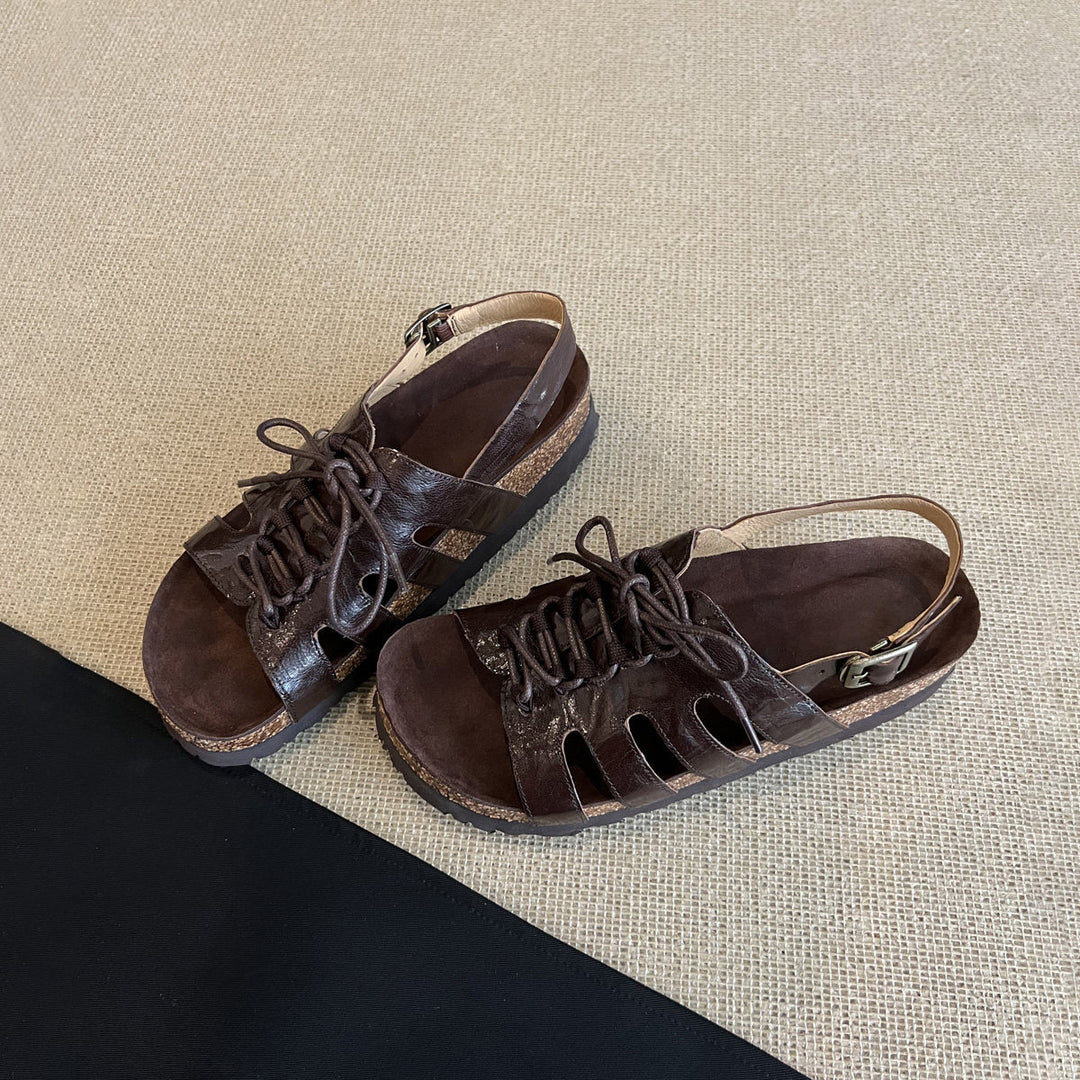 Damen Sandalen mit robustem Schnürsystem und anatomischer Fußbettgestaltung R&B