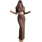 Damen Elegantes Maxikleid mit raffiniertem Cut-Out und hochgeschlossenem Design R&B
