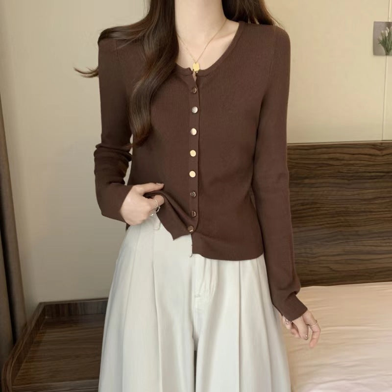 Damen Strickjacke mit perlmuttknöpfen R&B