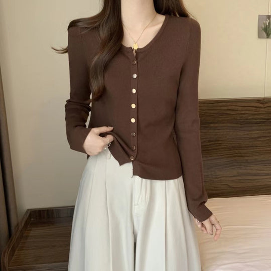 Damen Strickjacke mit perlmuttknöpfen R&B