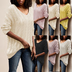 Damen luftiger Strickpullover mit einzigartiger Lochstruktur