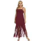 Damen Maxikleid mit fransigem Design R&B