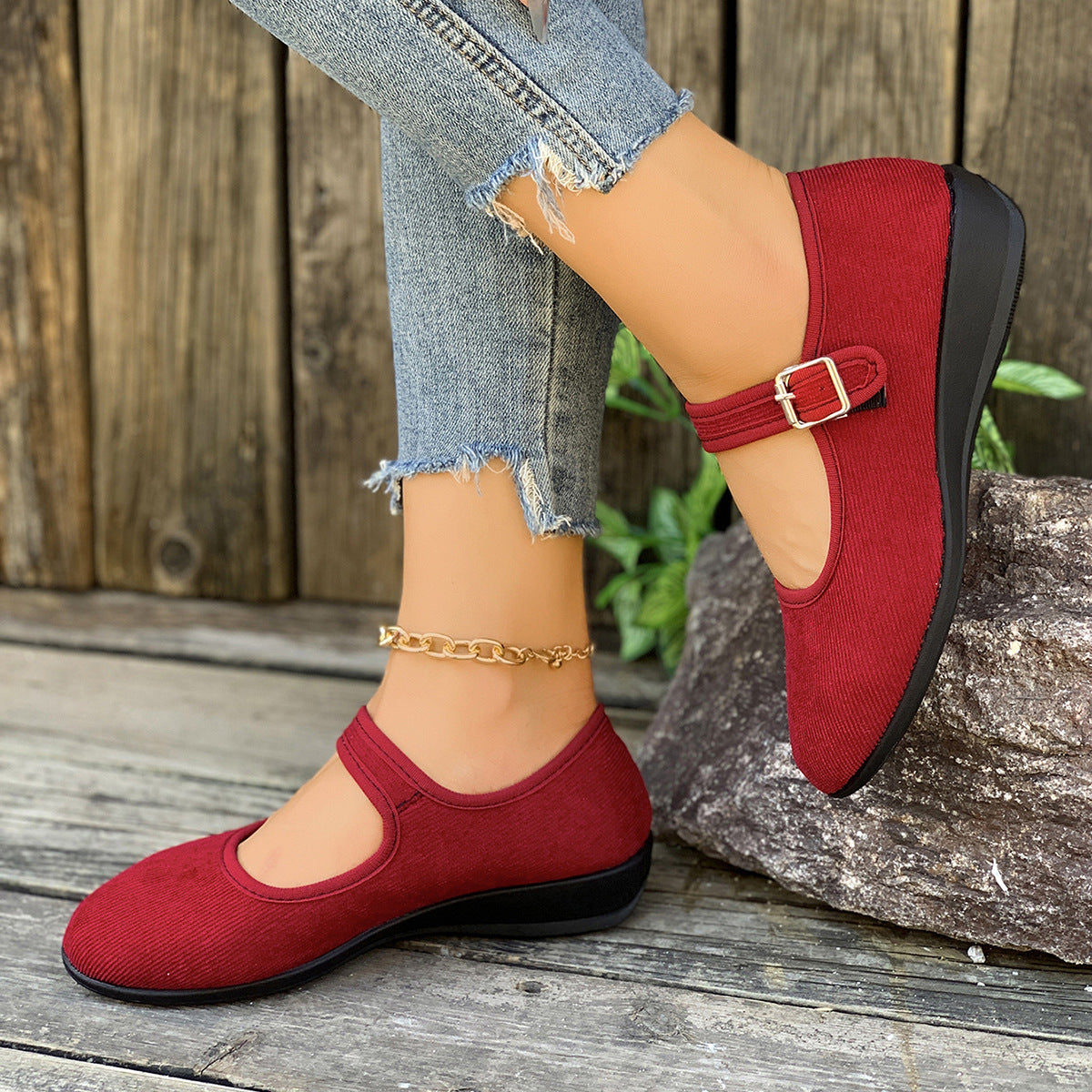 Damen Mules mit verstellbarem Riemen und komfortablem Fußbett R&B