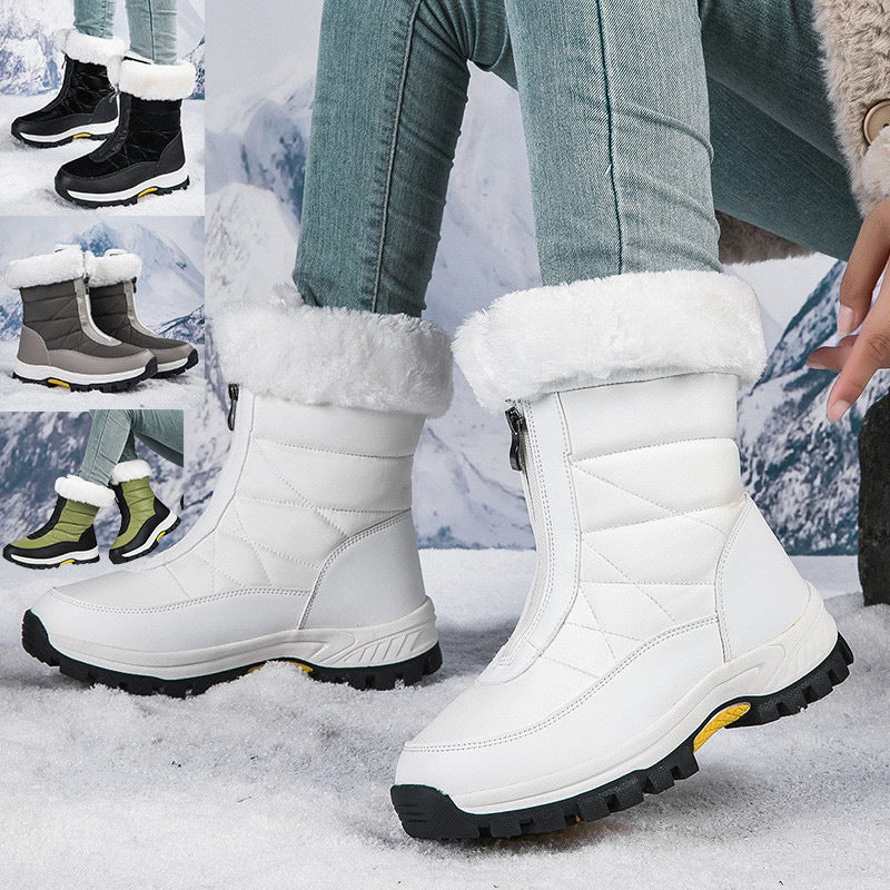 Damen Warmgefütterte Winterstiefel mit rutschfester Sohle und komfortablem Reißverschluss R&B