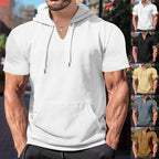Herren lässiges Kapuzenshirt mit V-Ausschnitt und praktischer Bauchtasche R&B
