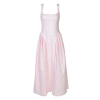 Damen Sommerliches Maxikleid mit Karo-Design und seitlichen Raffungselementen R&B