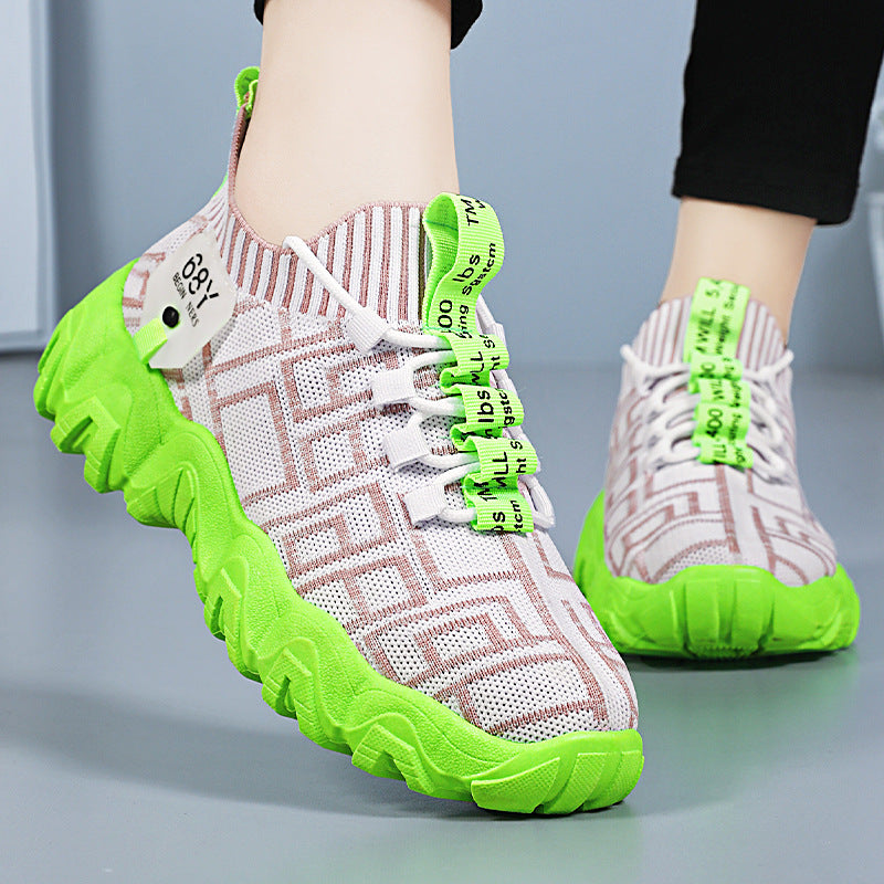 Damen Sportliche Sneaker mit rutschfester Sohle und atmungsaktiver Obermaterialstruktur R&B