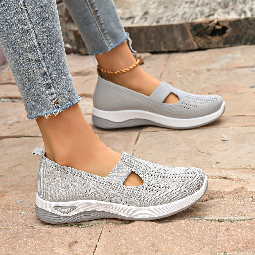Damen Bequeme Slip-On Sneakers mit atmungsaktiver Netzstruktur R&B