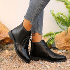 Damen modische stiefeletten mit glänzenden Akzenten und Schnürung R&B