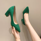 Damen elegante spitze Pumps mit tragbarem Blockabsatz R&B