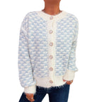 Damen gemütlicher Strickcardigan mit dekorativem Knopfdesign R&B