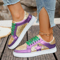 Damen Glitzernde Sneaker mit bunten Schnürsenkeln und weicher Sohle R&B