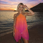 Damen luftiges, asymmetrisches Strandkleid mit Chiffon-Effekt R&B