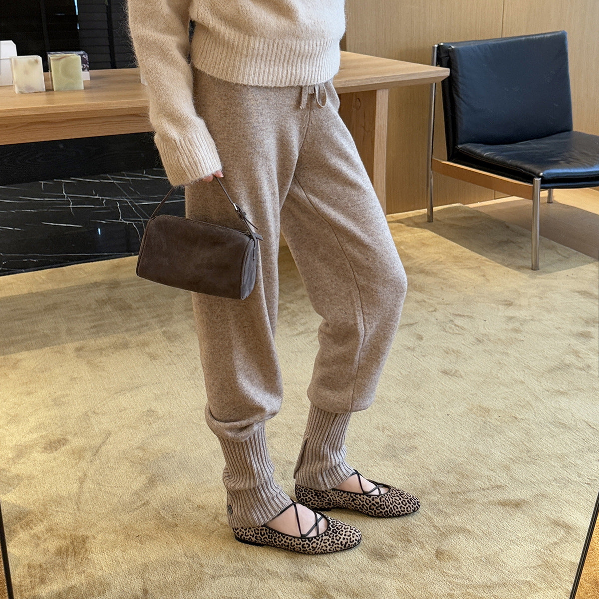 Damen Ballettschuhe im Tierfell-Look R&B