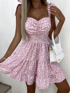 Damen Sommerliches Blümchenkleid mit taillierten Rüschendetails R&B