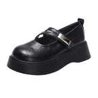 Damen komfortable Plateau-Mary Jane Schuhe mit modischen Riemchen R&B