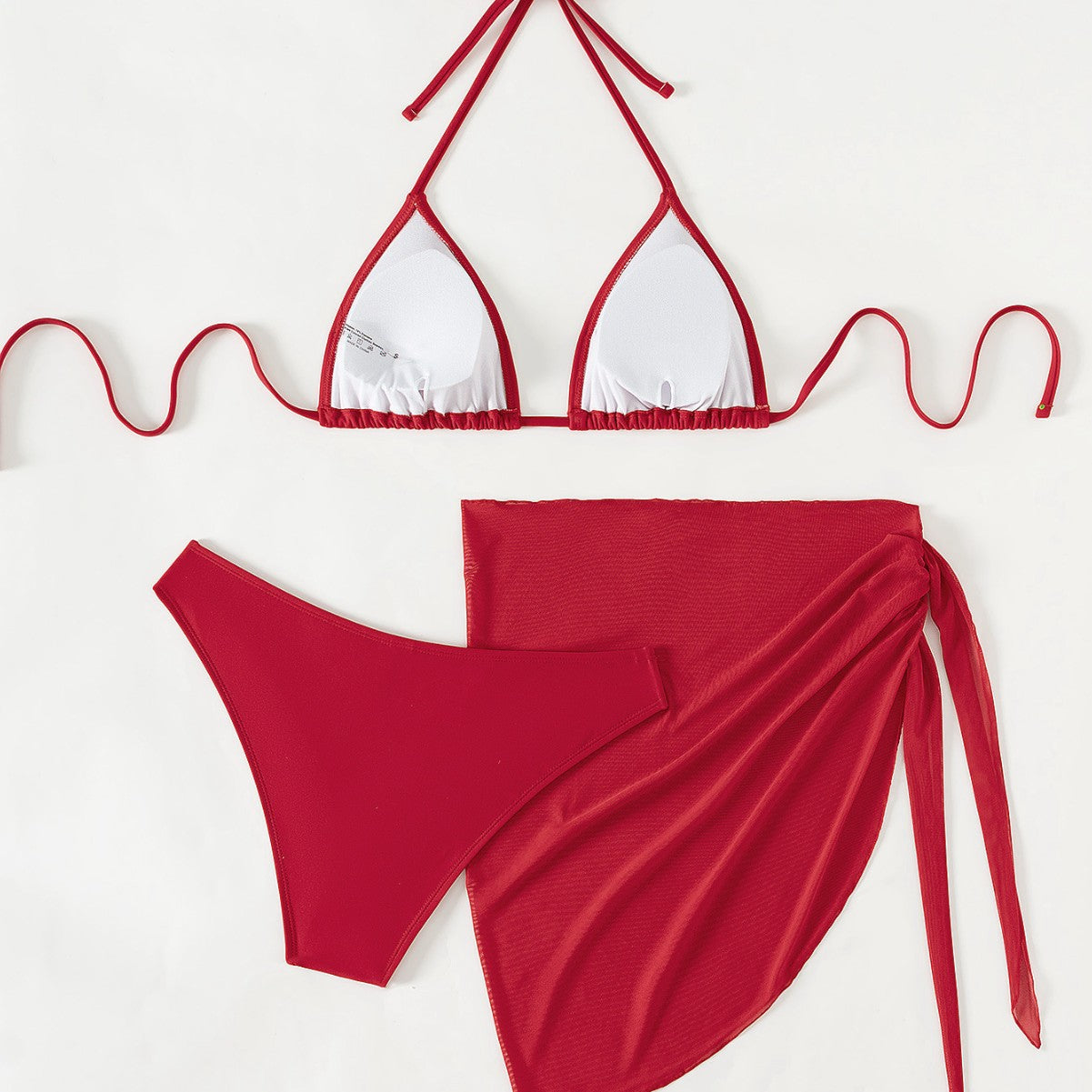 Damen Triangel-Bikini mit floralen Mustern und seitlichem Wickelelement R&B