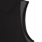 Damen Langarm Kleid aus transparentem Mesh-Material mit Stehkragen R&B