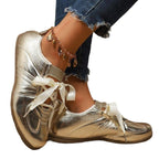 Damen modische Freizeitsneaker mit schimmerndem Obermaterial R&B