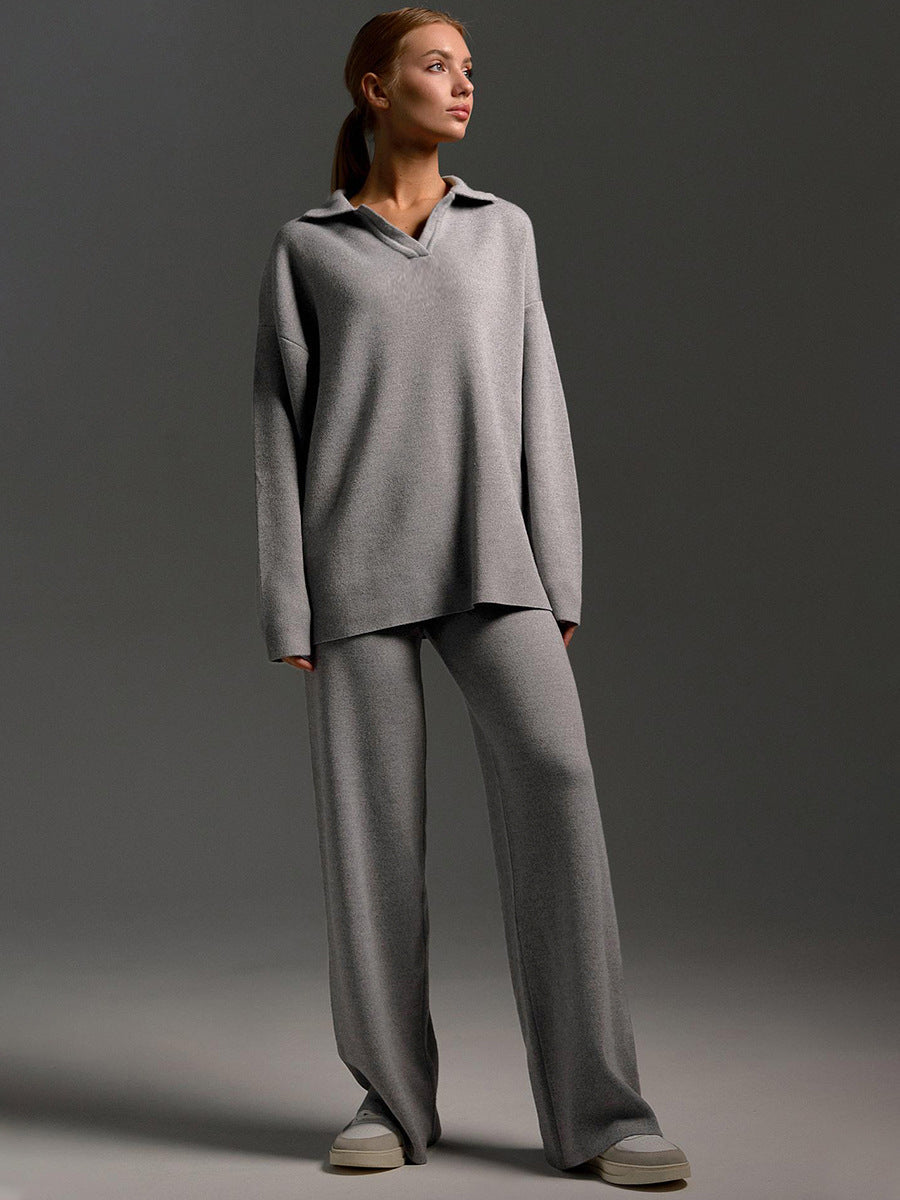 R&B | Loungewear Set - Oversized Pullover mit Kragen und Weiten Hosen - Perfekt für Zuhause & Freizeit