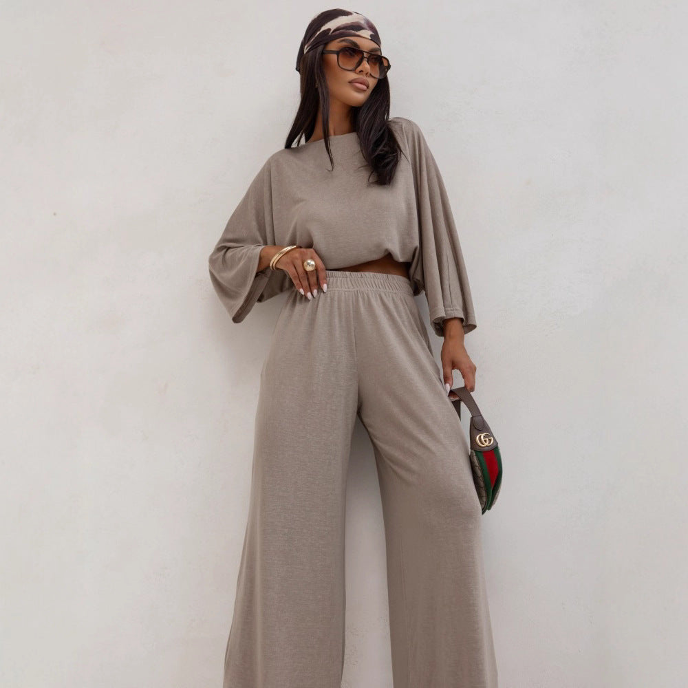 Damen lässiges Lounge-Set mit weitem Schnitt und bequemen Stoff R&B