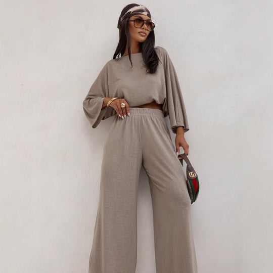 Damen lässiges Lounge-Set mit weitem Schnitt und bequemen Stoff R&B