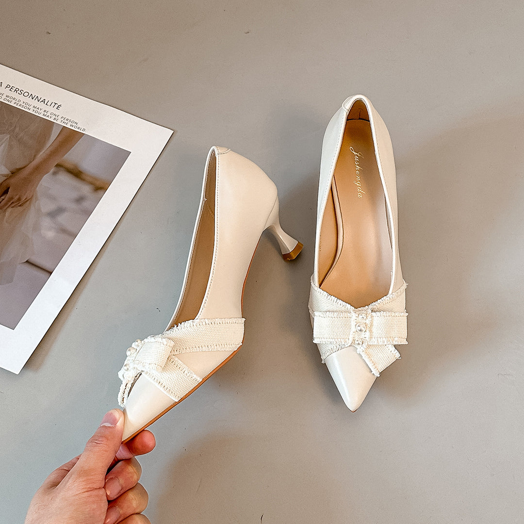 Damen elegante Pumps mit verspieltem Schleifendetail R&B