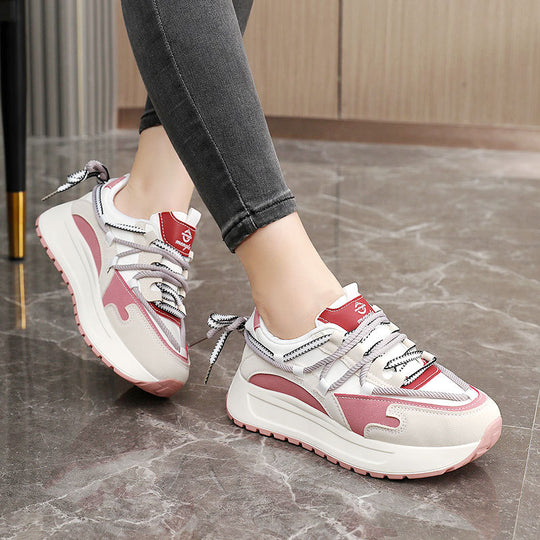 Damen Sportliche Sneakers mit hochgezogenem Sohlenprofil und atmungsaktiver Mesh-Oberfläche R&B