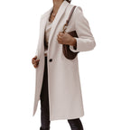 Damen Eleganter Wollmantel mit schmaler Silhouette und praktischen Taschen R&B