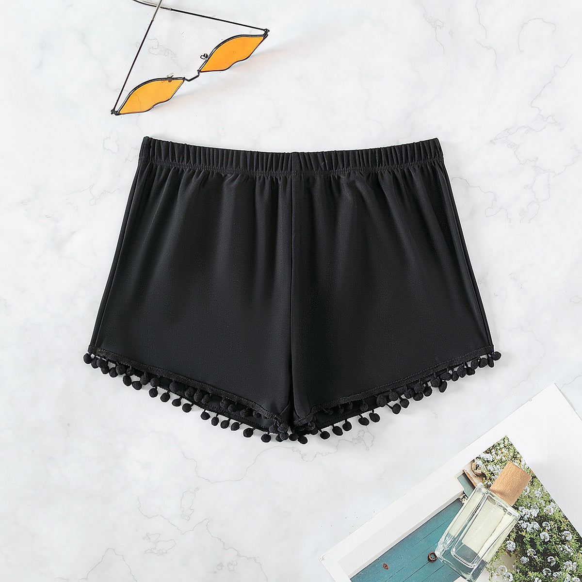Damen Sommerliche Badeshorts mit verspieltem Pompon-Dekor R&B