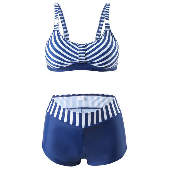Damen nan sportliches Bikini-Set mit stützendem Bustier-Top und figurformenden Badeshorts R&B