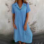 Damen Hemdkleid aus leichtem Stoff mit Knopfdetails R&B