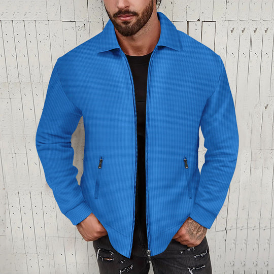 Herren Strickjacke im modernen Design mit strukturiertem Obermaterial und praktischen Reißverschlusstaschen R&B