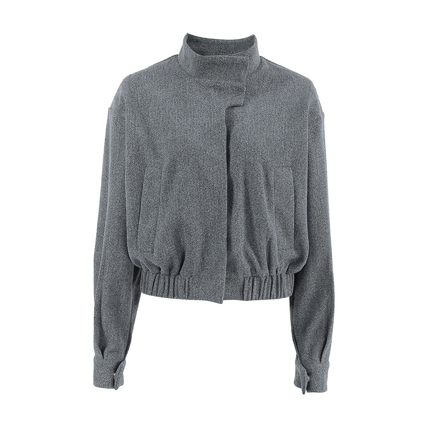 Damen Modische Oversized Jacke mit hohem Kragen und innovativem Design R&B