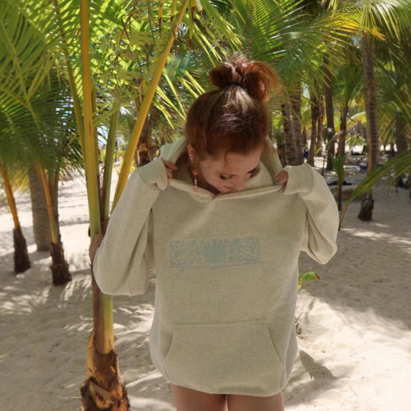 Damen Oversized Kapuzenpullover mit kreativer Grafik und bequemer Passform R&B