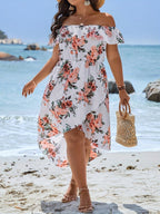 Damen Sommerliches Kleid mit off-shoulder Ausschnitt und floralem Design R&B