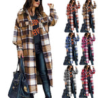 Damen Langärmlige Karobluse im Oversized-Stil R&B