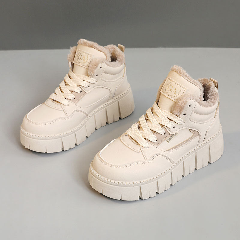 Damen modische High-Top Sneakers mit kuscheligem Innenfutter und sportlichem Design R&B