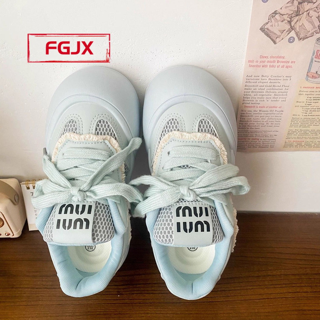 Damen Sportliche Sneakers mit atmungsaktivem Mesh und voluminöser Sohle R&B