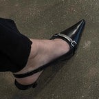 Damen Slingback Pumps mit zierlicher Schnallenverzierung R&B