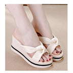 Damen Elegante Plateau-Sandalen mit modischem Knoten-Design R&B