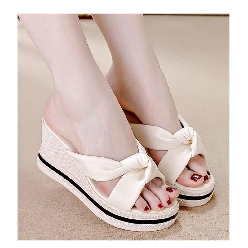 Damen Elegante Plateau-Sandalen mit modischem Knoten-Design R&B