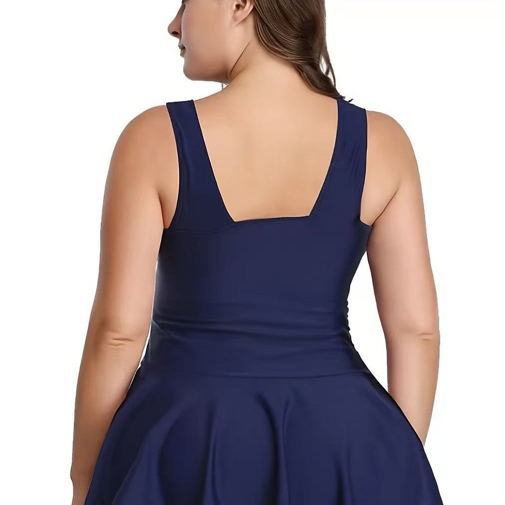 Damen Schwimmunterkleid mit modischem Rock R&B
