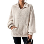 Damen Fleece-Pullover mit hohem Kragen R&B
