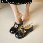 Damen Ballerinas mit elegantem Faltendesign und praktischem Schnürdetail