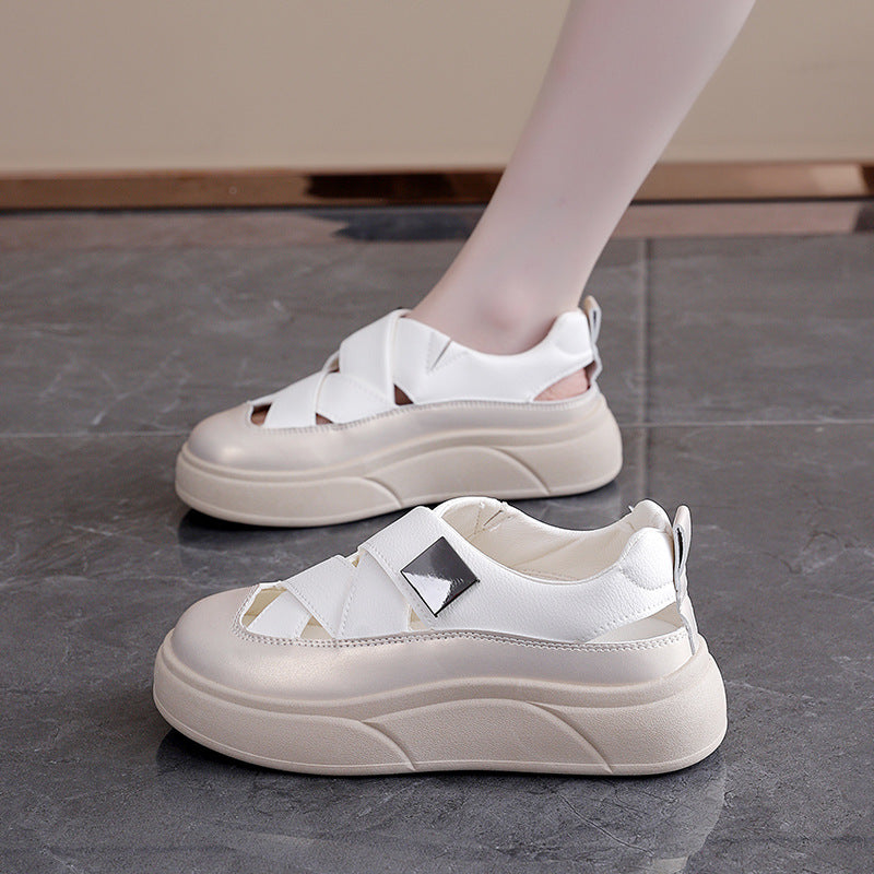 Damen modische Sneakers mit innovativem Kreuzband-Design und dämpfender Sohle R&B