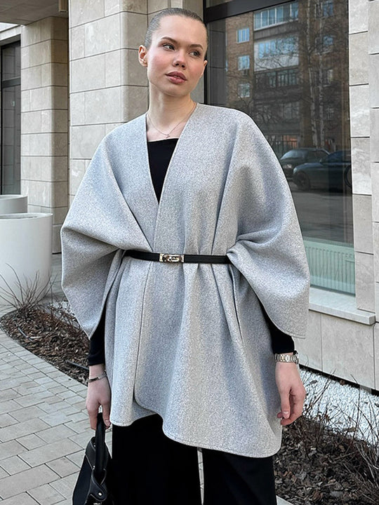 Damen modische Capeshirt mit asymmetrischem Design R&B