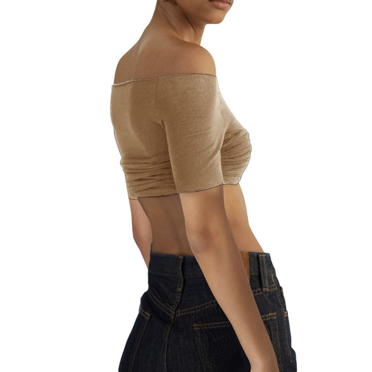 Damen Crop-Oberteil mit Raffungen R&B